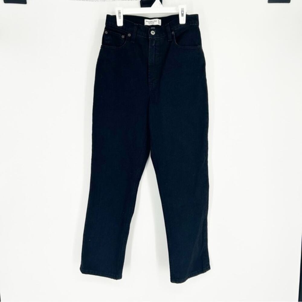 Abercrombie & Fitch The 90s Straight Ultra High Rise Black Jeans Curve Love 26